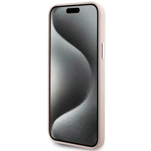  iPhone 15 Plus / 14 Plus Rózsaszín Karl Lagerfeld Szilikon Choupette Metal Pin tok - 5