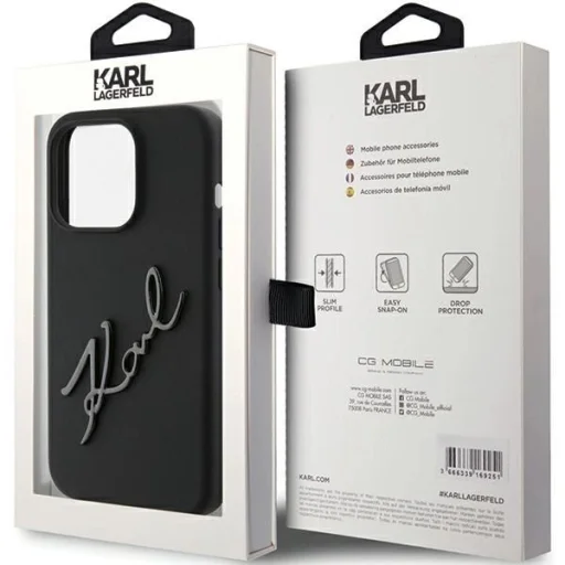  iPhone 15 Pro fekete Karl Lagerfeld Silicone Karl Script tok - 8
