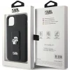 Karl Lagerfeld Gripstand Saffiano Karl&Choupette Pins tok iPhone 11 - fekete thumbnail