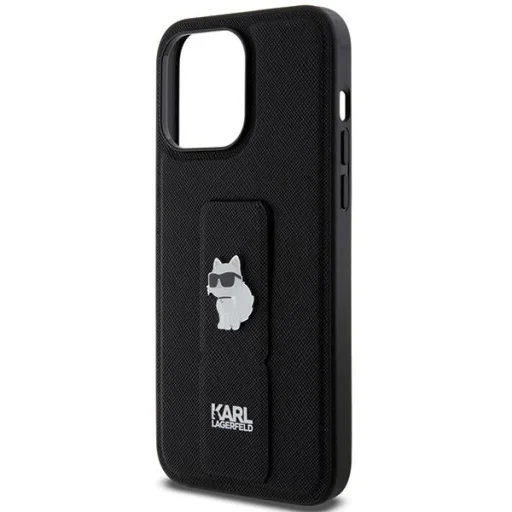 Karl Lagerfeld Gripstand Saffiano Choupette Pins tok iPhone 13 Pro - Fekete - 6