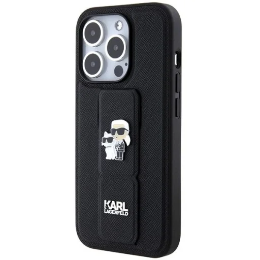 Karl Lagerfeld Gripstand Saffiano Karl & Choupette Pins tok iPhone 13 Pro - fekete - 2