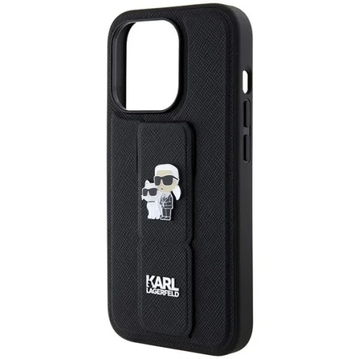 Karl Lagerfeld Gripstand Saffiano Karl & Choupette Pins tok iPhone 13 Pro - fekete - 6