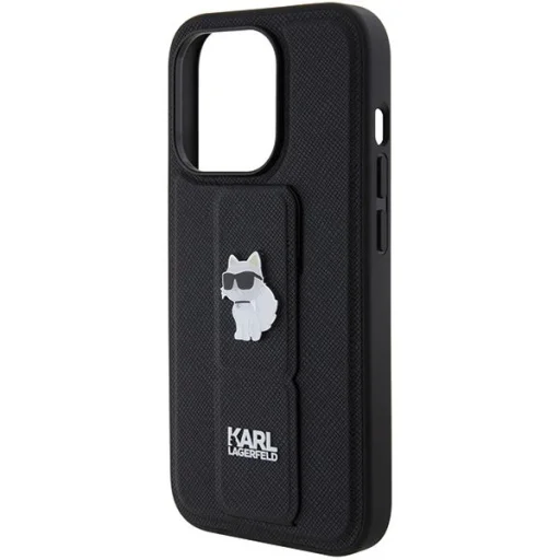 Karl Lagerfeld Gripstand Saffiano Choupette Pins tok iPhone 14 Pro - fekete - 6