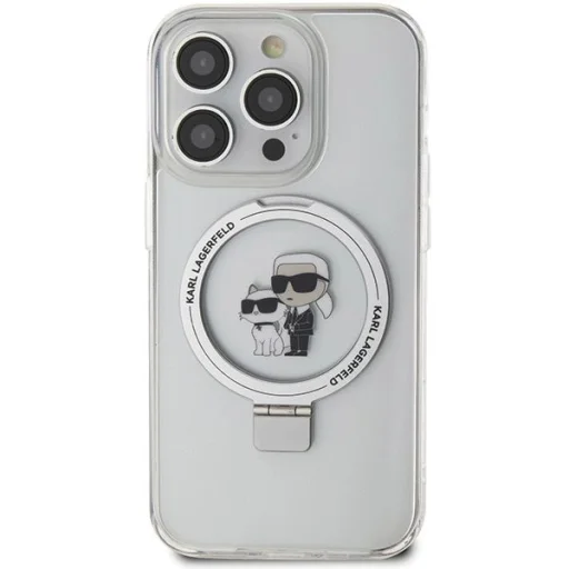 Karl Lagerfeld Ring Stand Karl&Choupette MagSafe tok iPhone 13 Pro - fehér - 3
