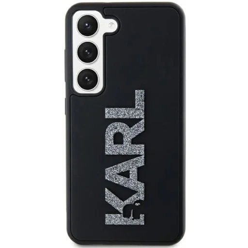 Karl Lagerfeld 3D Rubber Glitter Logo tok Samsung Galaxy S23+ - fekete - 3