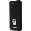 Karl Lagerfeld Silicone Choupette Metal Pin tok Samsung Galaxy S24+ - fekete thumbnail