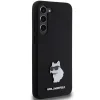 Karl Lagerfeld Silicone Choupette Metal Pin tok Samsung Galaxy S24+ - fekete thumbnail