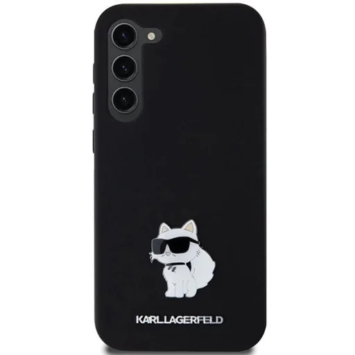 Karl Lagerfeld Silicone Choupette Metal Pin tok Samsung Galaxy S24+ - fekete - 3