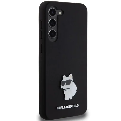 Karl Lagerfeld Silicone Choupette Metal Pin tok Samsung Galaxy S24+ - fekete - 4