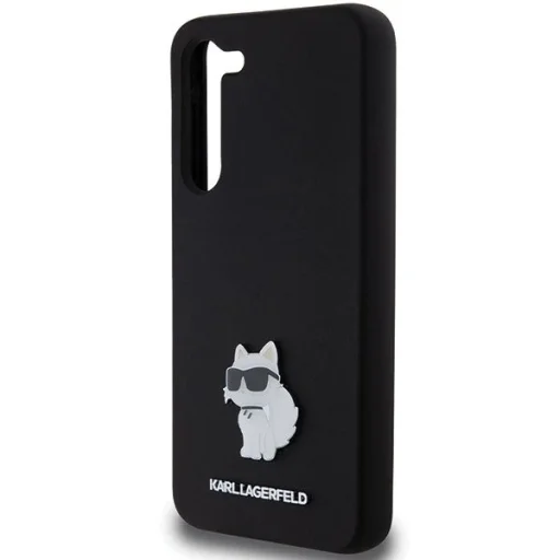 Karl Lagerfeld Silicone Choupette Metal Pin tok Samsung Galaxy S24+ - fekete - 6