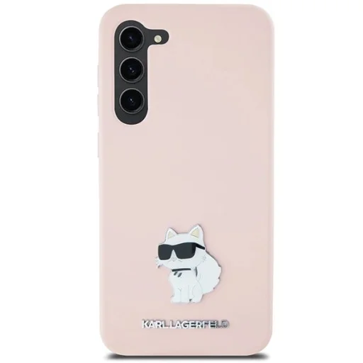 Karl Lagerfeld Szilikon Choupette Metal Pin tok Samsung Galaxy S23+ - rózsaszín - 3