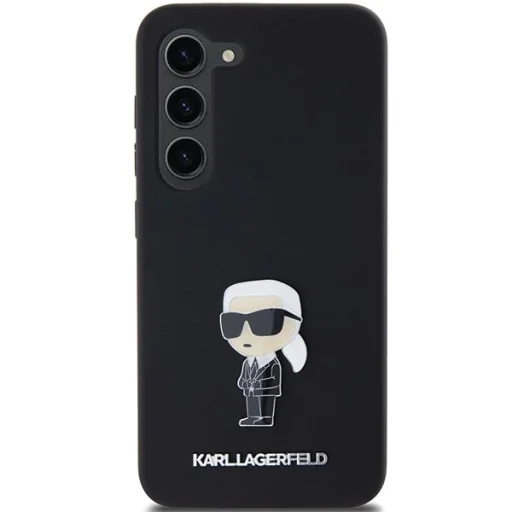 Karl Lagerfeld Szilikon Ikonikus Fém Kitűző tok Samsung Galaxy S23 - fekete - 3