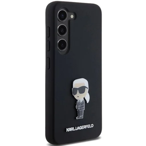 Karl Lagerfeld Szilikon Ikonikus Fém Kitűző tok Samsung Galaxy S23 - fekete - 4