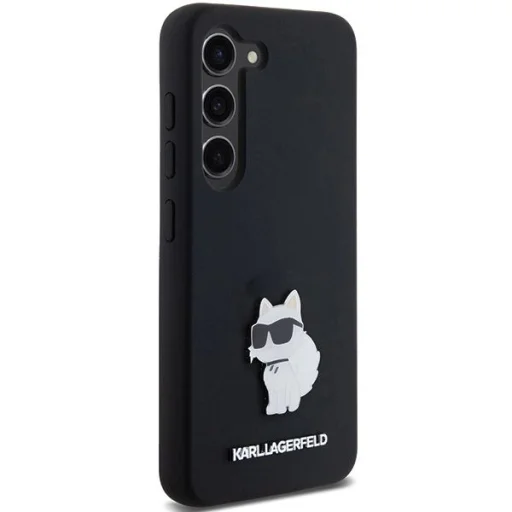 Karl Lagerfeld Silicone Choupette Metal Pin tok Samsung Galaxy S23-hoz - fekete - 4