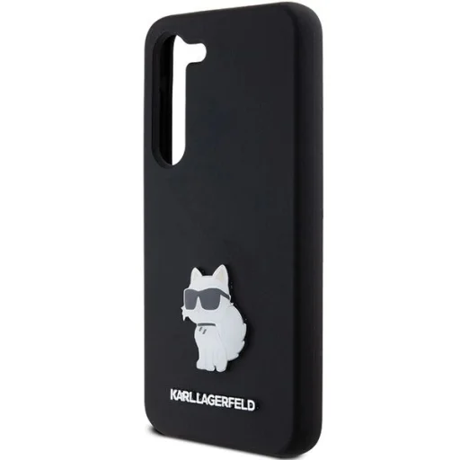 Karl Lagerfeld Silicone Choupette Metal Pin tok Samsung Galaxy S23-hoz - fekete - 6