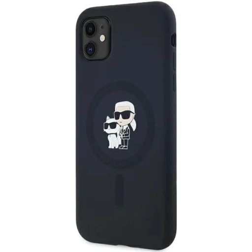 Karl Lagerfeld Szilikon Karl & Choupette MagSafe tok iPhone 11 -hez - fekete - 2