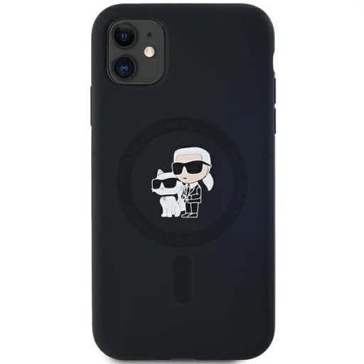Karl Lagerfeld Szilikon Karl & Choupette MagSafe tok iPhone 11 -hez - fekete - 3