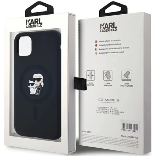 Karl Lagerfeld Szilikon Karl & Choupette MagSafe tok iPhone 11 -hez - fekete - 8