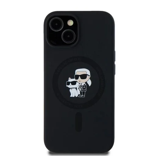  iPhone 15 Plus / 14 Plus fekete Karl Lagerfeld Szilikon Karl&Choupette MagSafe tok - 3