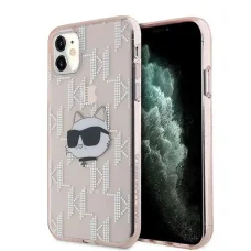 Karl Lagerfeld IML Choupette Head & Monogram tok iPhone 11 - rózsaszín