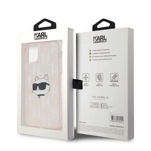 Karl Lagerfeld IML Choupette Head & Monogram tok iPhone 11 - rózsaszín - 8