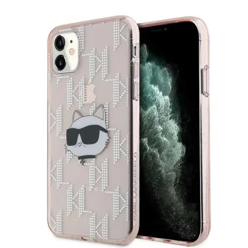 Karl Lagerfeld IML Choupette Head & Monogram tok iPhone 11 - rózsaszín - 1