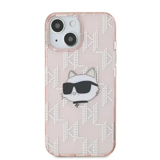  iPhone 15 - rózsaszín Karl Lagerfeld IML Choupette Head & Monogram tok - 3