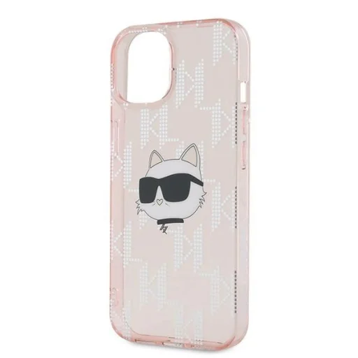  iPhone 15 - rózsaszín Karl Lagerfeld IML Choupette Head & Monogram tok - 6