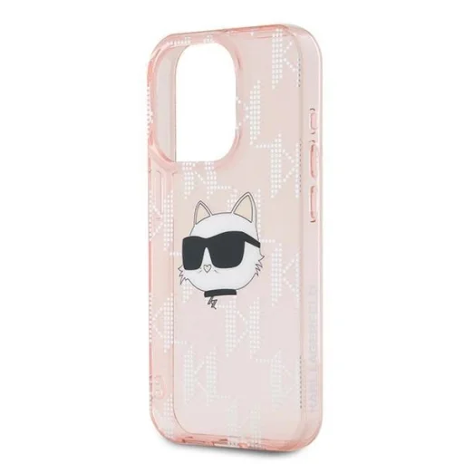  iPhone 15 Pro Max rózsaszín Karl Lagerfeld IML Choupette Head & Monogram tok - 6
