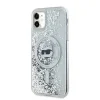 Karl Lagerfeld Liquid Glitter Choupette Head MagSafe tok iPhone 11 - Átlátszó - 2