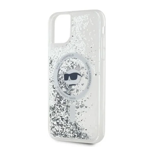 Karl Lagerfeld Liquid Glitter Choupette Head MagSafe tok iPhone 11 - Átlátszó - 6