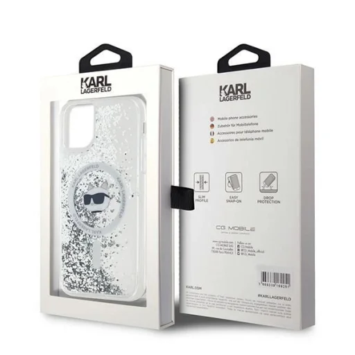 Karl Lagerfeld Liquid Glitter Choupette Head MagSafe tok iPhone 11 - Átlátszó - 8