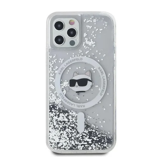Karl Lagerfeld Liquid Glitter Choupette Head MagSafe tok iPhone 12 / 12 Pro - Átlátszó - 3