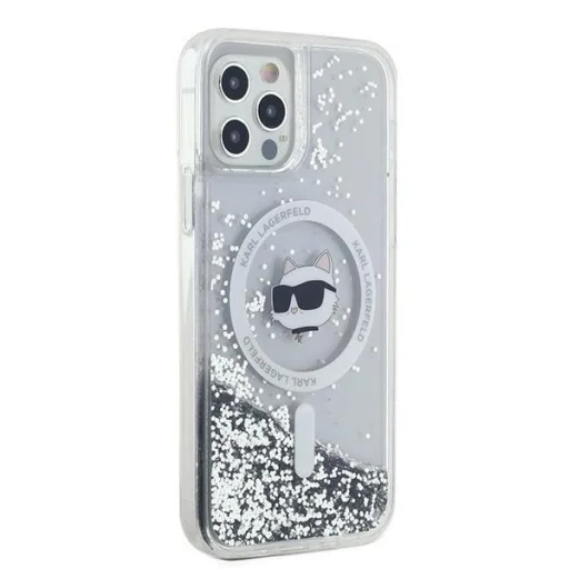 Karl Lagerfeld Liquid Glitter Choupette Head MagSafe tok iPhone 12 / 12 Pro - Átlátszó - 4