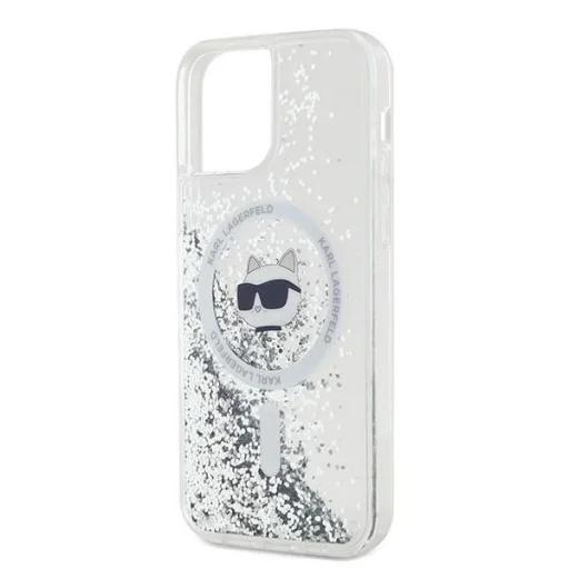 Karl Lagerfeld Liquid Glitter Choupette Head MagSafe tok iPhone 12 / 12 Pro - Átlátszó - 6