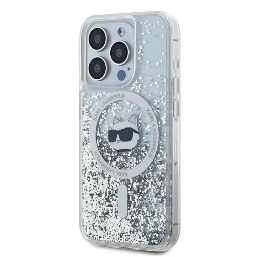 Karl Lagerfeld Liquid Glitter Choupette Head MagSafe tok iPhone 13 Pro Max - átlátszó - 2