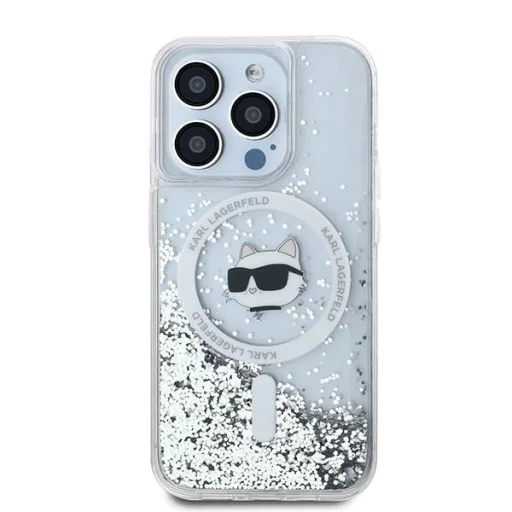 Karl Lagerfeld Liquid Glitter Choupette Head MagSafe tok iPhone 13 Pro Max - átlátszó - 3