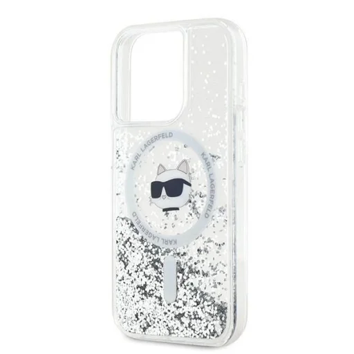 Karl Lagerfeld Liquid Glitter Choupette Head MagSafe tok iPhone 13 Pro Max - átlátszó - 6