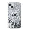  iPhone 15 Plus / 14 Plus Átlátszó Karl Lagerfeld Liquid Glitter Choupette Head MagSafe tok - 3