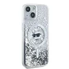  iPhone 15 Plus / 14 Plus Átlátszó Karl Lagerfeld Liquid Glitter Choupette Head MagSafe tok - 4
