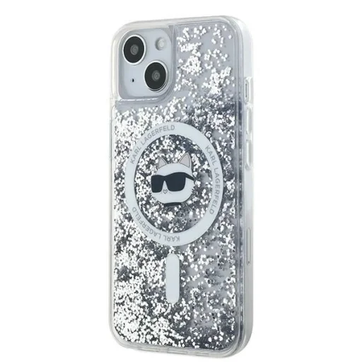 Karl Lagerfeld Liquid Glitter Choupette Head MagSafe tok iPhone 13 - átlátszó - 2