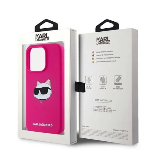  iPhone 15 Pro Max Karl Lagerfeld Silicone Choupette Head MagSafe tok - rózsaszín - 8