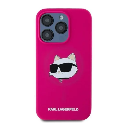  iPhone 15 Pro Max Karl Lagerfeld Silicone Choupette Head MagSafe tok - rózsaszín - 3