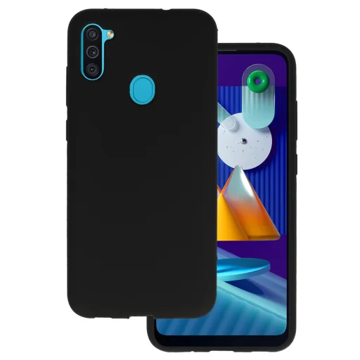 Samsung Galaxy M11 Silicone Lite tok fekete - 1
