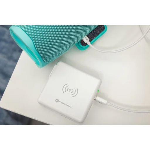 FORCELL F-ENERGY multifunkciós töltő 15W 4in1 USB/USB-C csatlakozóval, 8000mAh power bankkal és vezeték nélküli töltéssel - 31