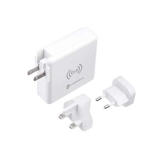 FORCELL F-ENERGY multifunkciós töltő 15W 4in1 USB/USB-C csatlakozóval, 8000mAh power bankkal és vezeték nélküli töltéssel - 8