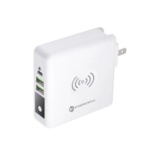 FORCELL F-ENERGY multifunkciós töltő 15W 4in1 USB/USB-C csatlakozóval, 8000mAh power bankkal és vezeték nélküli töltéssel - 9