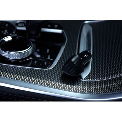 FORCELL CARBON autós töltő Type C 3.0 PD20W + Type C 3.0 PD20W CC50-2C fekete (Összesen 40W) - 12