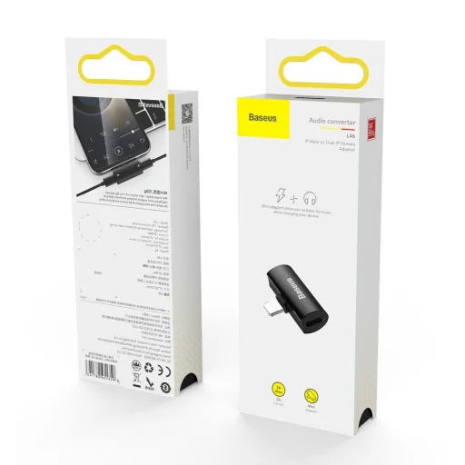 BASEUS adapter 2in1 Lightning to 2 x Lightning CAL46-S1 ezüst fekete, adapter - 6