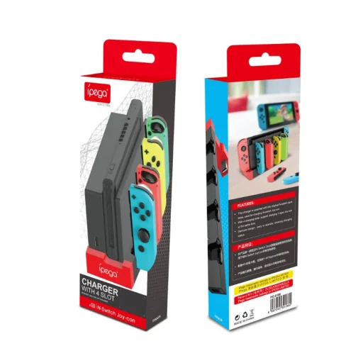 iPega 9186 Töltő Dokkoló N-Switch és Joy-Con számára Fehér/Fekete - 5